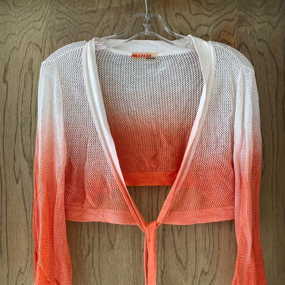 Vintage Prada tie-front shrug or bolero